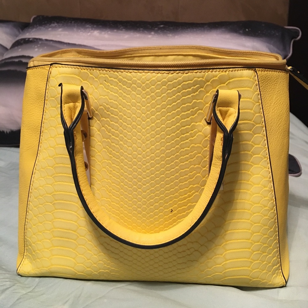 Call it Spring yellow pleather purse